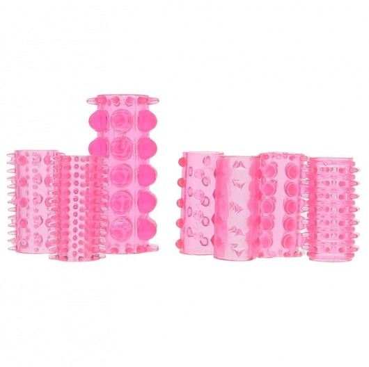 Набор из 7 розовых насадок на пенис ONE-A-DAY PENIS SLEEVES PINK - Seven Creations - в Коломне купить с доставкой