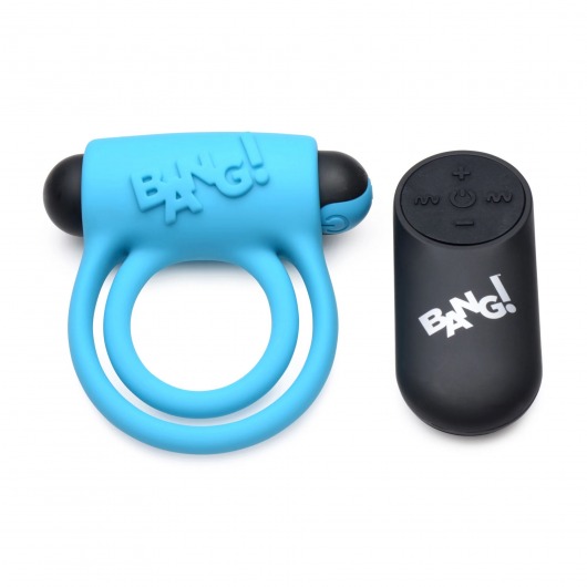 Голубое эрекционное виброкольцо 28X Remote Control Vibrating Cock Ring   Bullet - XR Brands - в Коломне купить с доставкой