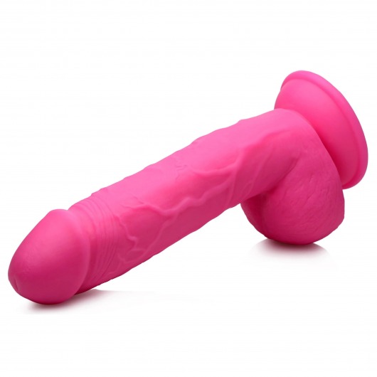 Розовый фаллоимитатор на присоске 8.25  Dildo with Balls - 22,8 см. - XR Brands