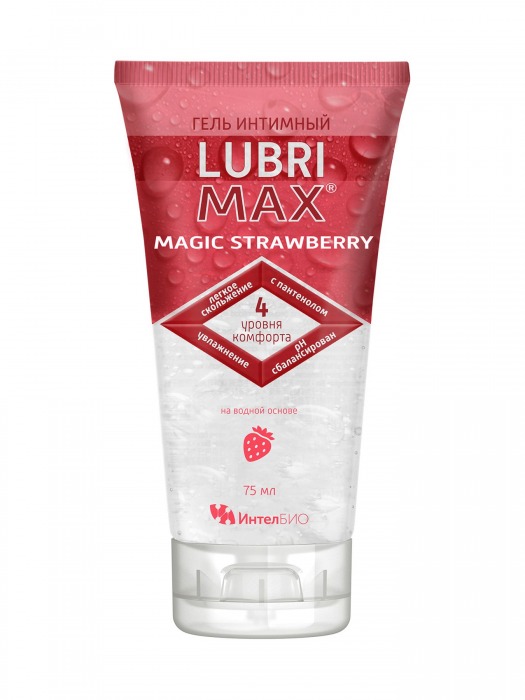 Интимный гель-смазка на водной основе Lubrimax Magic Strawberry - 75 мл. - ИнтелБИО - купить с доставкой в Коломне