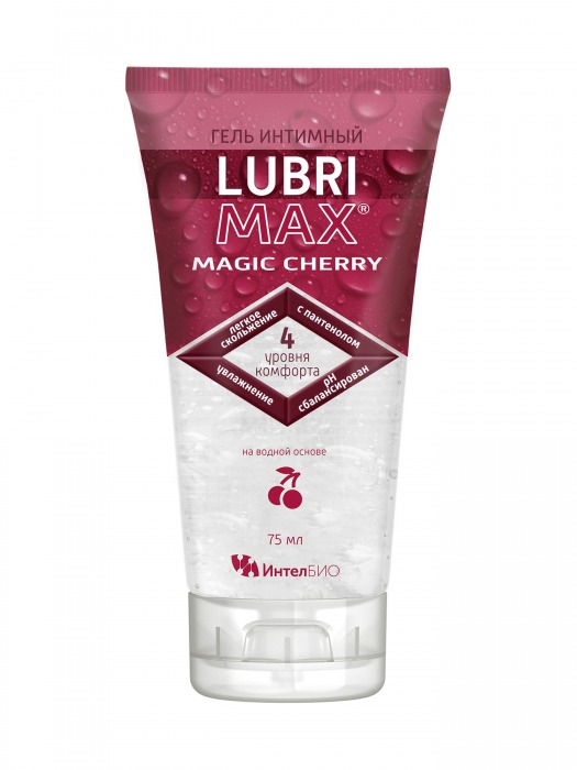 Интимный гель-смазка на водной основе Lubrimax Magic Cherry - 75 мл. - ИнтелБИО - купить с доставкой в Коломне