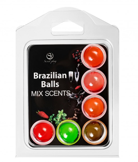 Набор из 6 шариков с ароматизированными массажными маслами Brazilian Balls - Secret Play - купить с доставкой в Коломне