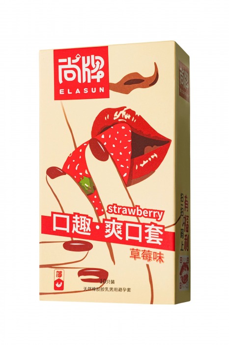 Презервативы Elasun Strawberry с аромато клубники - 10 шт. - Elasun - купить с доставкой в Коломне