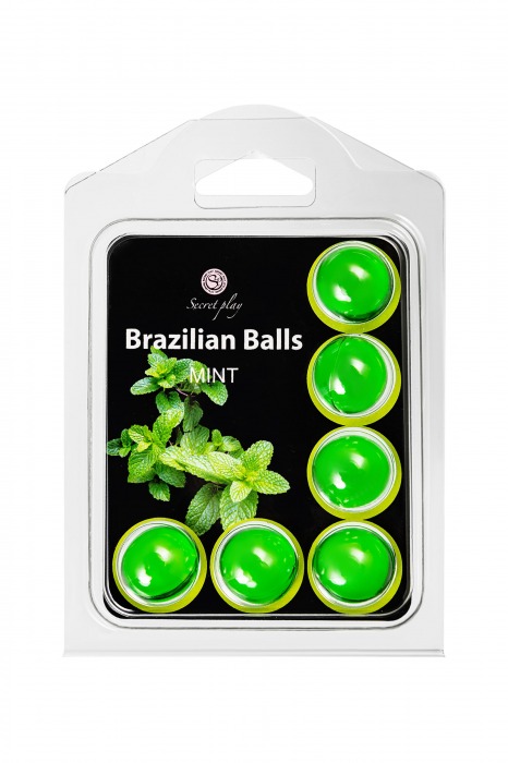 Набор из 6 шариков с массажным маслом Brazilian Balls с ароматом мяты - Secret Play - купить с доставкой в Коломне