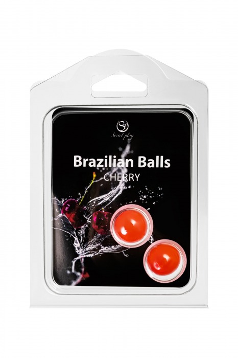 Набор из 2 шариков с массажным маслом Brazilian Balls с ароматом вишни - Secret Play - купить с доставкой в Коломне