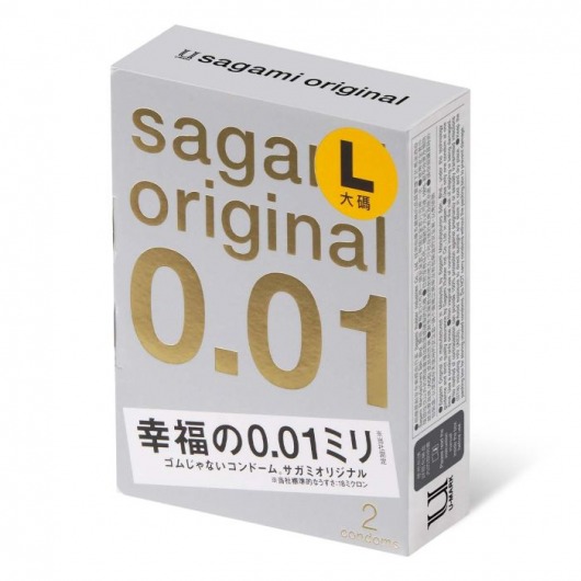 Презервативы Sagami Original 0.01 L-size увеличенного размера - 2 шт. - Sagami - купить с доставкой в Коломне