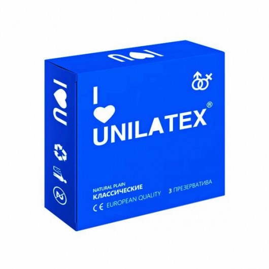 Классические презервативы Unilatex Natural Plain - 3 шт. - Unilatex - купить с доставкой в Коломне