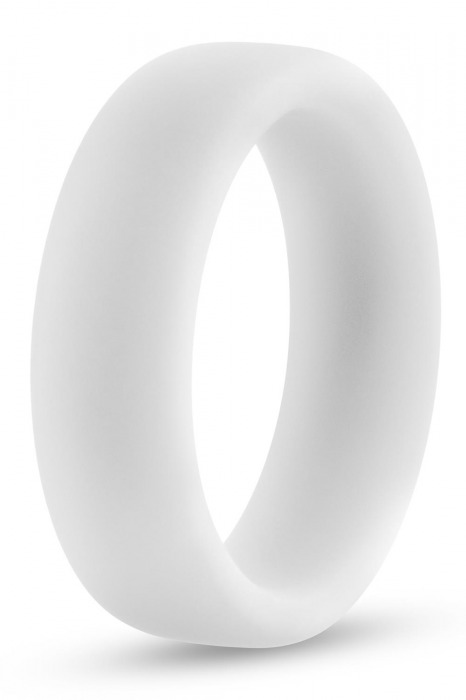 Белое люминесцентное эрекционное кольцо Silicone Glo Cock Ring - Blush Novelties - в Коломне купить с доставкой