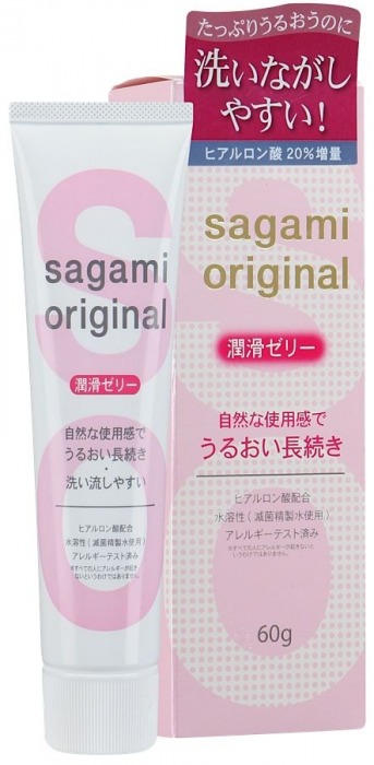 Гель-смазка на водной основе Sagami Original - 60 гр. - Sagami - купить с доставкой в Коломне