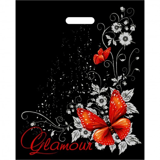 Черный пакет Glamour с вырубной ручкой (38х47 см) - Сима-Ленд - купить с доставкой в Коломне