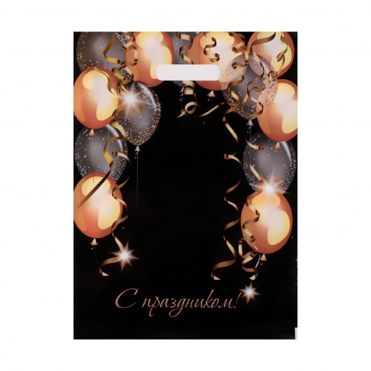 Пакет с вырубной ручкой и принтом в виде шариков (30х40 см) - Сима-Ленд - купить с доставкой в Коломне