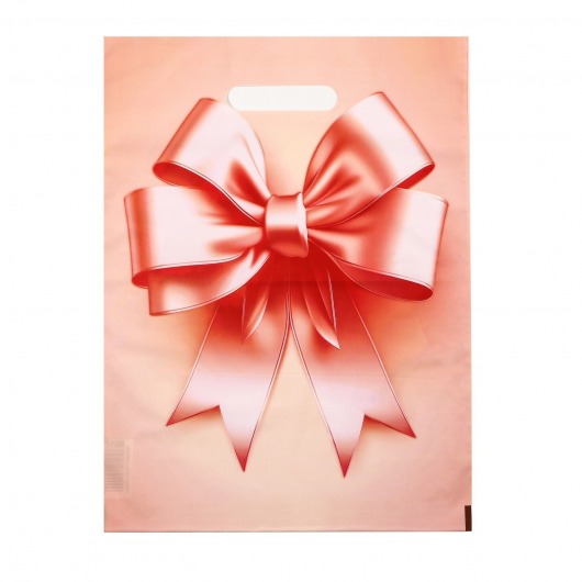 Пакет с принтом в виде банта с вырубной ручкой (30х40 см) - Сима-Ленд - купить с доставкой в Коломне