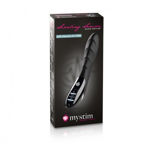 Вибратор с электростимуляцией Sizzling Simon Black Edition - 27 см. - MyStim - купить с доставкой в Коломне