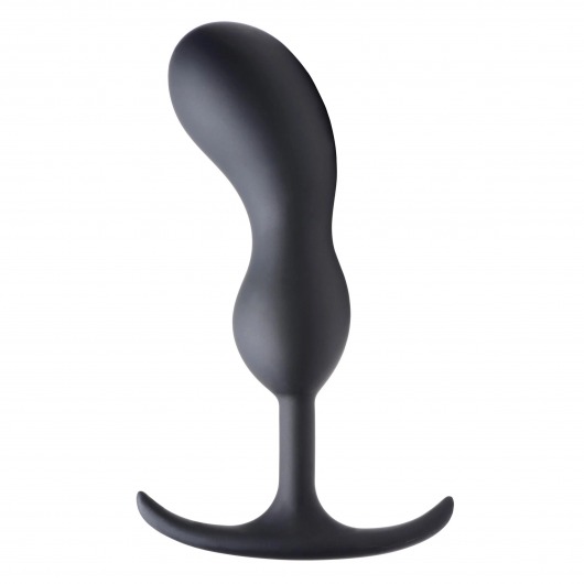 Черный массажер простаты с утяжелителями Premium Silicone Weighted Prostate Plug Large - 18,8 см. - XR Brands - в Коломне купить с доставкой