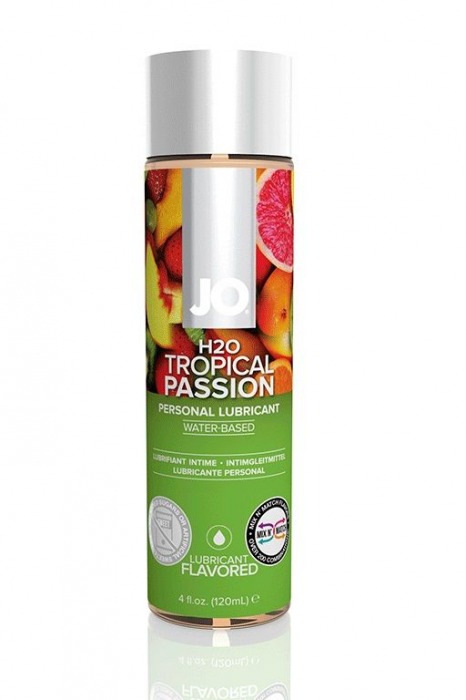 Лубрикант на водной основе с ароматом тропических фруктов JO Flavored Tropical Passion - 120 мл. - System JO - купить с доставкой в Коломне