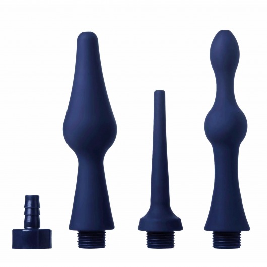 Набор из 3 универсальных насадок для анального душа Universal 3 Piece Silicone Enema Attachment Set - XR Brands - купить с доставкой в Коломне