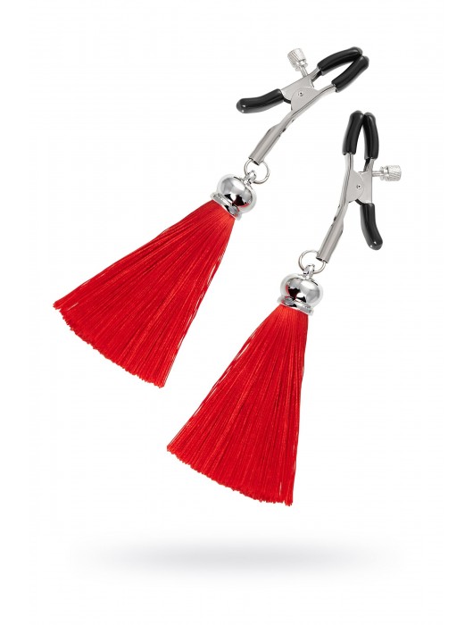 Зажимы на соски «Прищепки» с красными кисточками из шелка - Pecado - купить с доставкой в Коломне