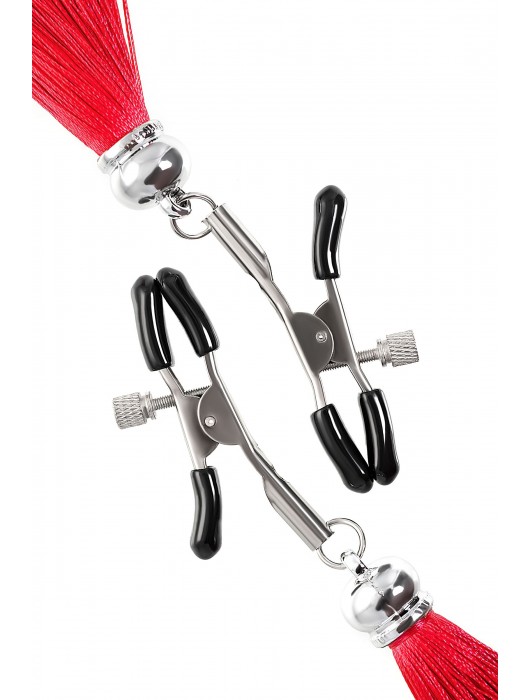 Зажимы на соски «Прищепки» с красными кисточками из шелка - Pecado - купить с доставкой в Коломне