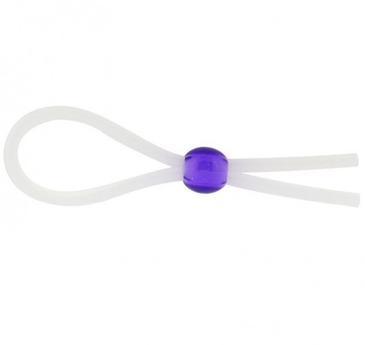 Прозрачное лассо с фиолетовой бусиной SILICONE COCK RING WITH BEAD LAVENDER - NMC - в Коломне купить с доставкой