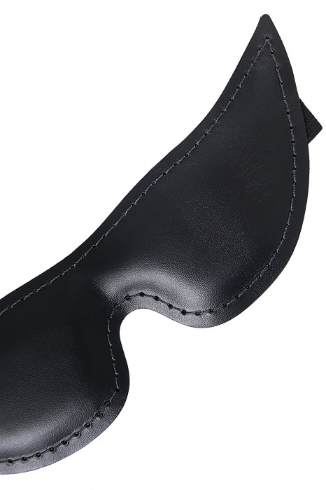 Черная кожаная маска с заостренными кончиками - Pecado - купить с доставкой в Коломне