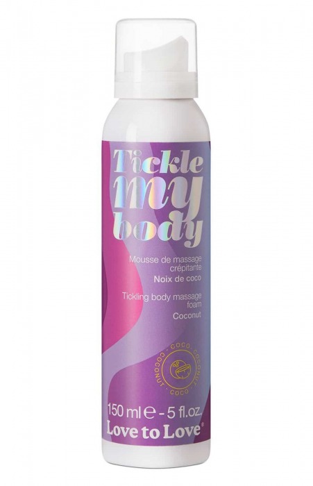 Массажная хрустящая пенка Tickle My Body Coconut с ароматом кокоса - 150 мл. - Love to Love - купить с доставкой в Коломне