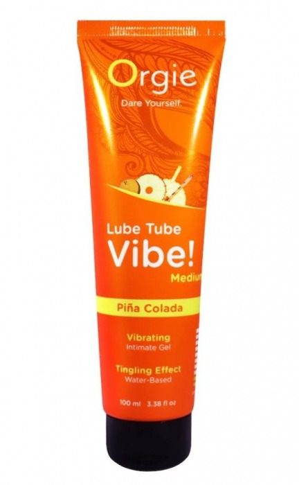 Гель с эффектом вибрации Lube Tube Vibe Medium Pina Colada - 100 мл. - ORGIE - купить с доставкой в Коломне