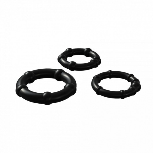 Набор из 3 черных эрекционных колец Babooom Ring Set - Adrien Lastic - в Коломне купить с доставкой