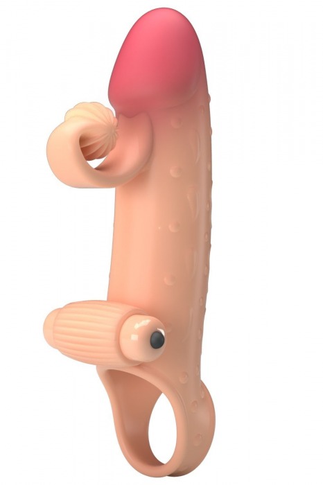 Телесная вибронасадка на пенис с подхватом мошонки - 20 см. - Baile - в Коломне купить с доставкой