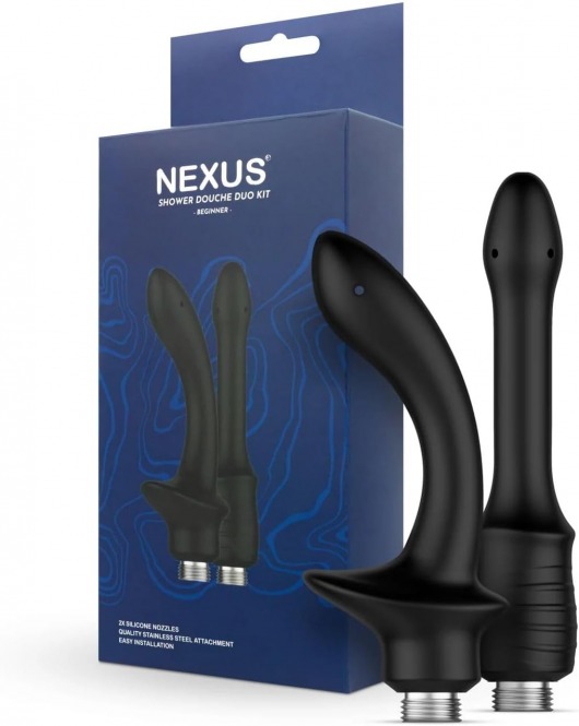 Набор из 2 насадок для анального душа Shower Douche Duo Kit Beginner - Nexus Range - купить с доставкой в Коломне