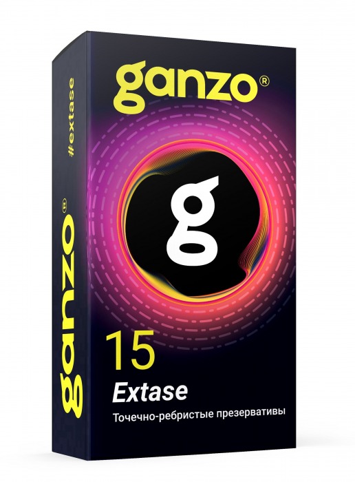 Презервативы анатомической формы с точечной и ребристой структурой Ganzo Extase - 15 шт. - Ganzo - купить с доставкой в Коломне