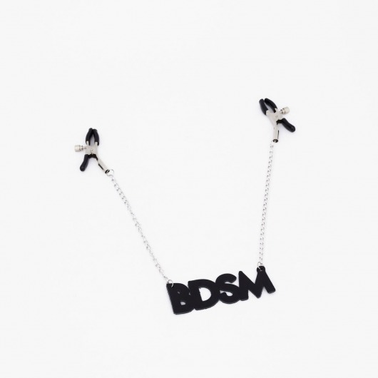 Зажимы на соски с кожаной подвеской BDSM - Crazy Handmade - купить с доставкой в Коломне