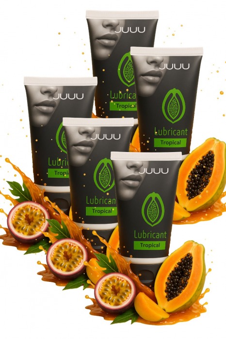 Набор из 5 съедобных лубрикантов JUJU со вкусом тропических фруктов - JuJu - купить с доставкой в Коломне