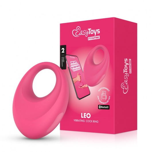 Розовое интерактивное эрекционное виброкольцо Leo - Easy toys - в Коломне купить с доставкой