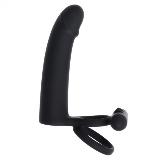 Черная вибронасадка для двойного проникновения Full Swing - Gender X - купить с доставкой в Коломне