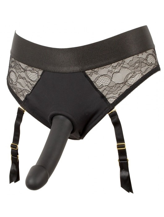Черный женский страпон Strap-on Set: трусики и насадка - Orion - купить с доставкой в Коломне