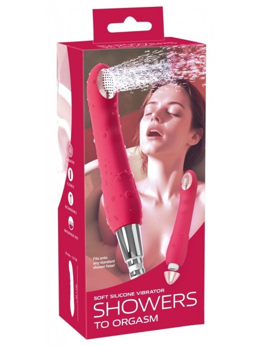 Малиновая насадка на душ с вибрацией Showers to orgasm - 20,1 см. - Orion - купить с доставкой в Коломне