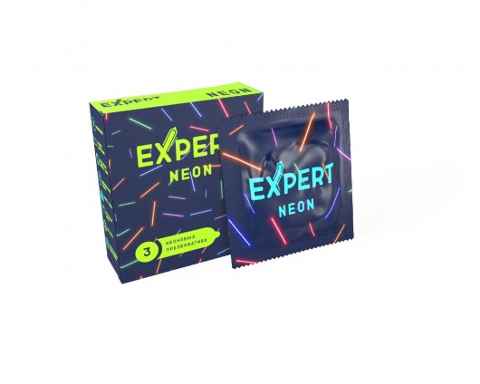 Светящиеся в темноте презервативы Expert Neon - 3 шт. - Expert - купить с доставкой в Коломне