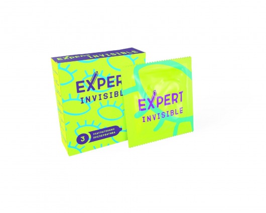 Ультратонкие презервативы Expert Invisible - 3 шт. - Expert - купить с доставкой в Коломне