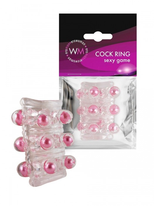 Прозрачная сквозная насадка на пенис с цветными шариками - Erowoman-Eroman - в Коломне купить с доставкой