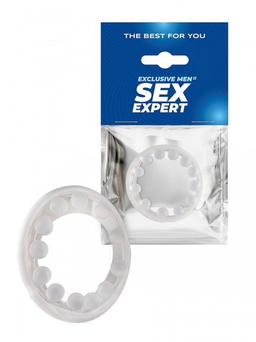 Эрекционное кольцо со стимулирующими шариками на поверхности - Sex Expert - в Коломне купить с доставкой