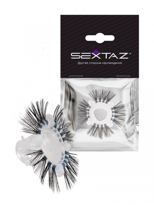 Эластичное эрекционное кольцо с черными «ресничками» - Sextaz - в Коломне купить с доставкой