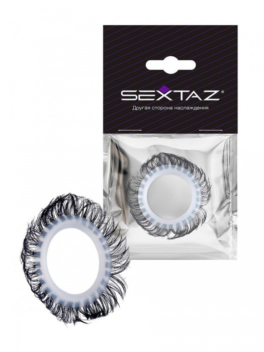 Эластичное эрекционное колечко с черными «ресничками» - Sextaz - в Коломне купить с доставкой
