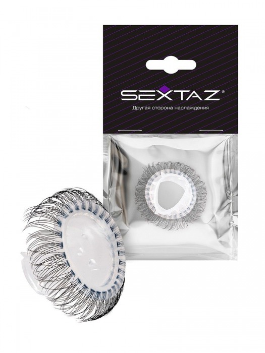 Эластичное эрекционное кольцо с длинными черными «ресничками» - Sextaz - в Коломне купить с доставкой
