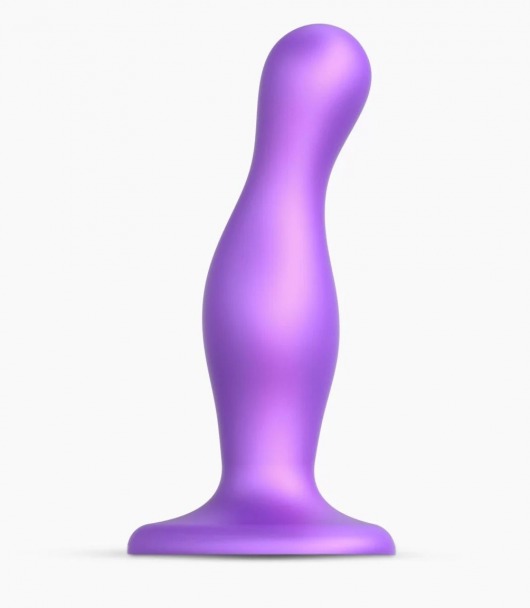 Фиолетовая насадка Strap-On-Me Dildo Plug Curvy size M - Strap-on-me - купить с доставкой в Коломне