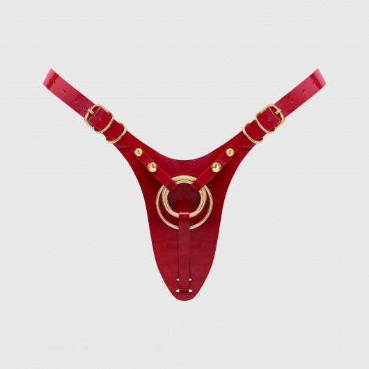 Красный пояс для фиксации насадок Strap-On-Me Leatherette Harness Fabulous - Strap-on-me - купить с доставкой в Коломне
