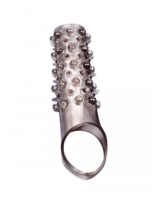 Дымчатая насадка на пенис с шипами и выпуклостями - 12 см. - Sex Expert - в Коломне купить с доставкой