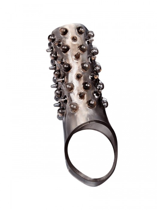 Дымчатая насадка на пенис с шипами и выпуклостями - 12,5 см. - Sex Expert - в Коломне купить с доставкой