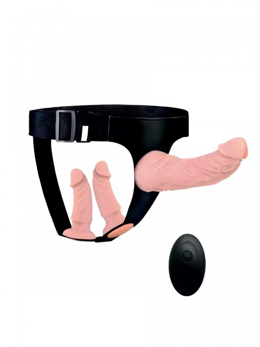 Женский страпон с 3 насадками и вибрацией - Erowoman-Eroman - купить с доставкой в Коломне
