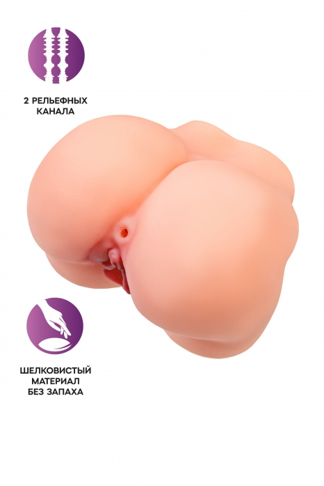Реалистичный мастурбатор в форме попки с 2 любовными входами - No Name - в Коломне купить с доставкой