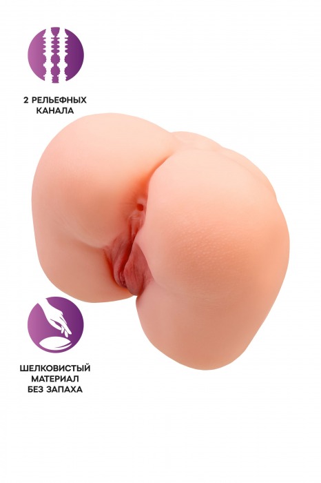 Реалистичный мастурбатор-попка с 2 любовными входами - No Name - в Коломне купить с доставкой